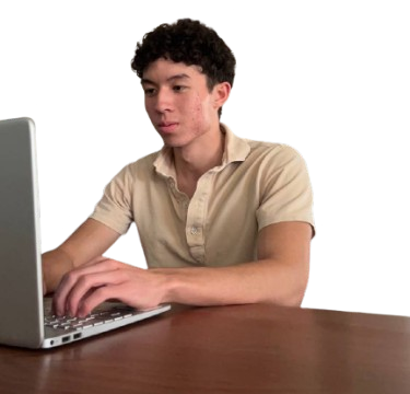 Image of Kenji Okano on a laptop