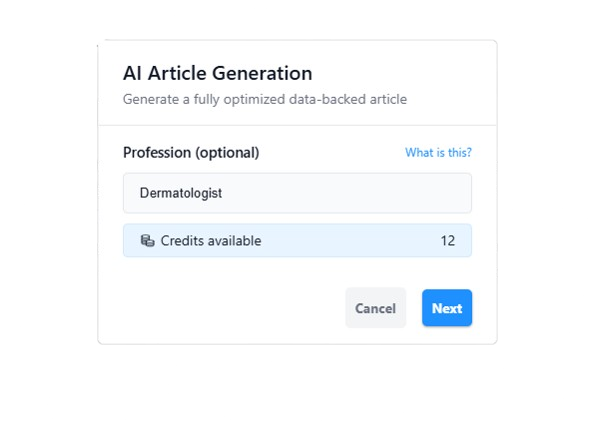 Image of Explofi's AI generation tool
