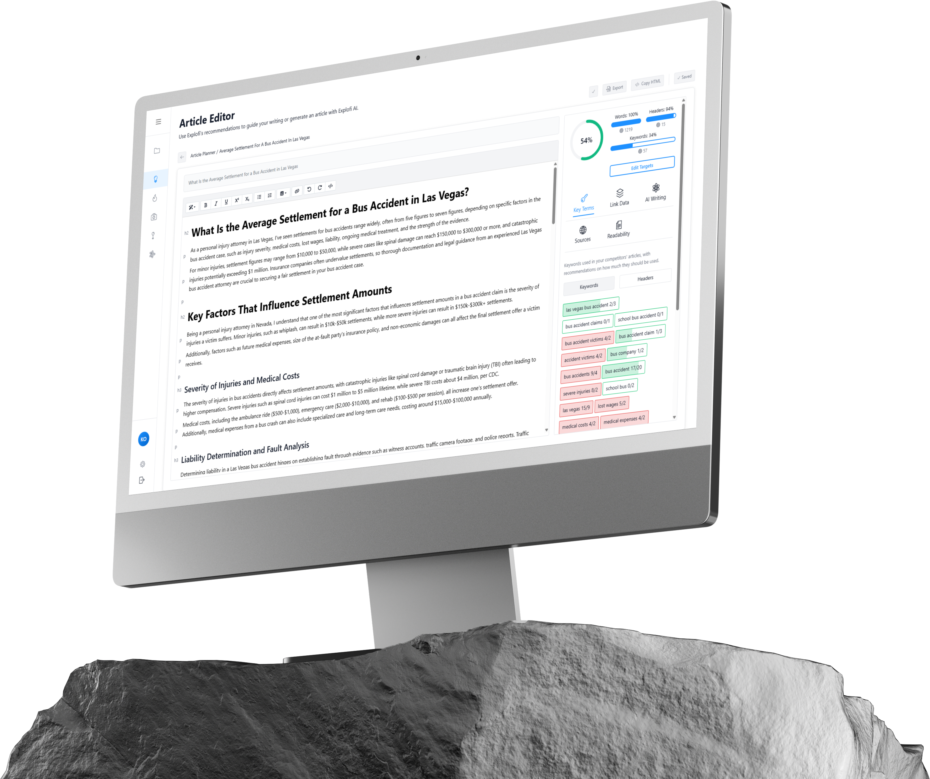 Explofi article planner