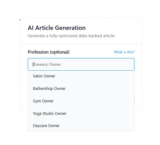 Image of Explofi profession selection